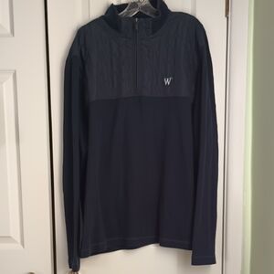 Bugatchi Navy Quarter-Zip Quilted Top Size XXL.